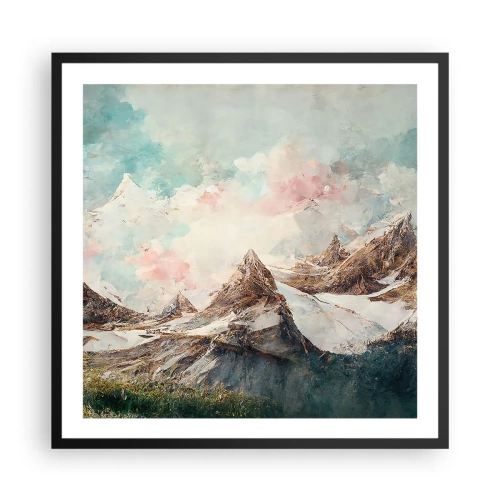 Poster in een zwarte lijst - Rotsbladen - 60x60 cm