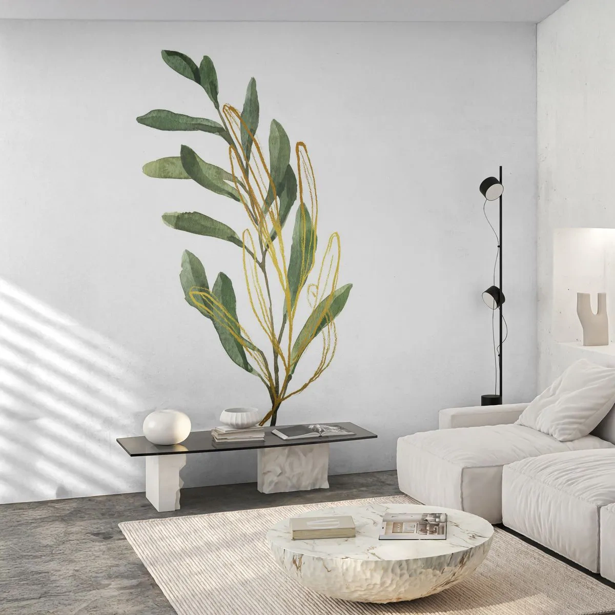 Fotobehang Premium Sand - Alles wat goed is - Bladeren, Olijf, Plant - 350x256 cm