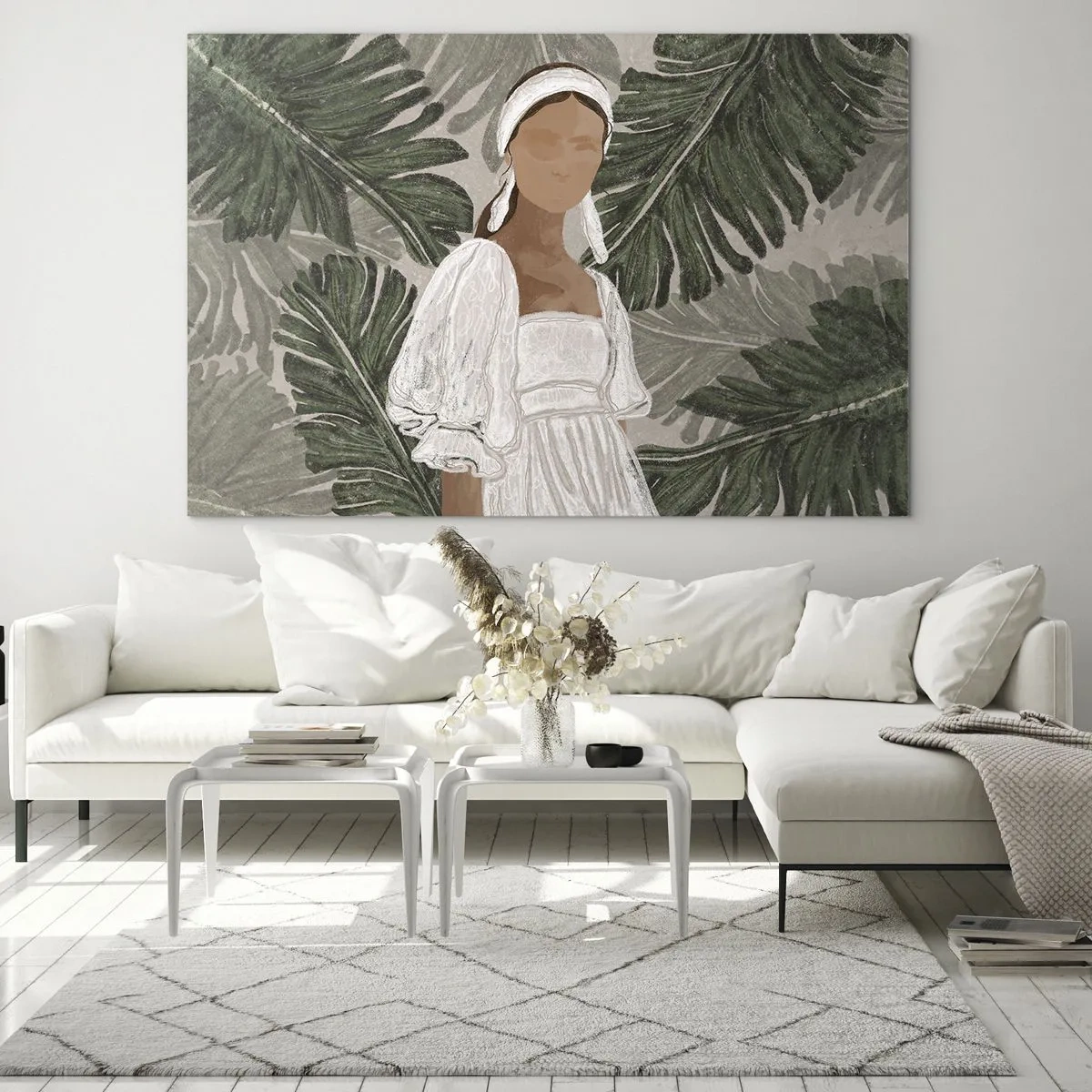 Schilderen op glas - Exotisch portret - 120x80 cm