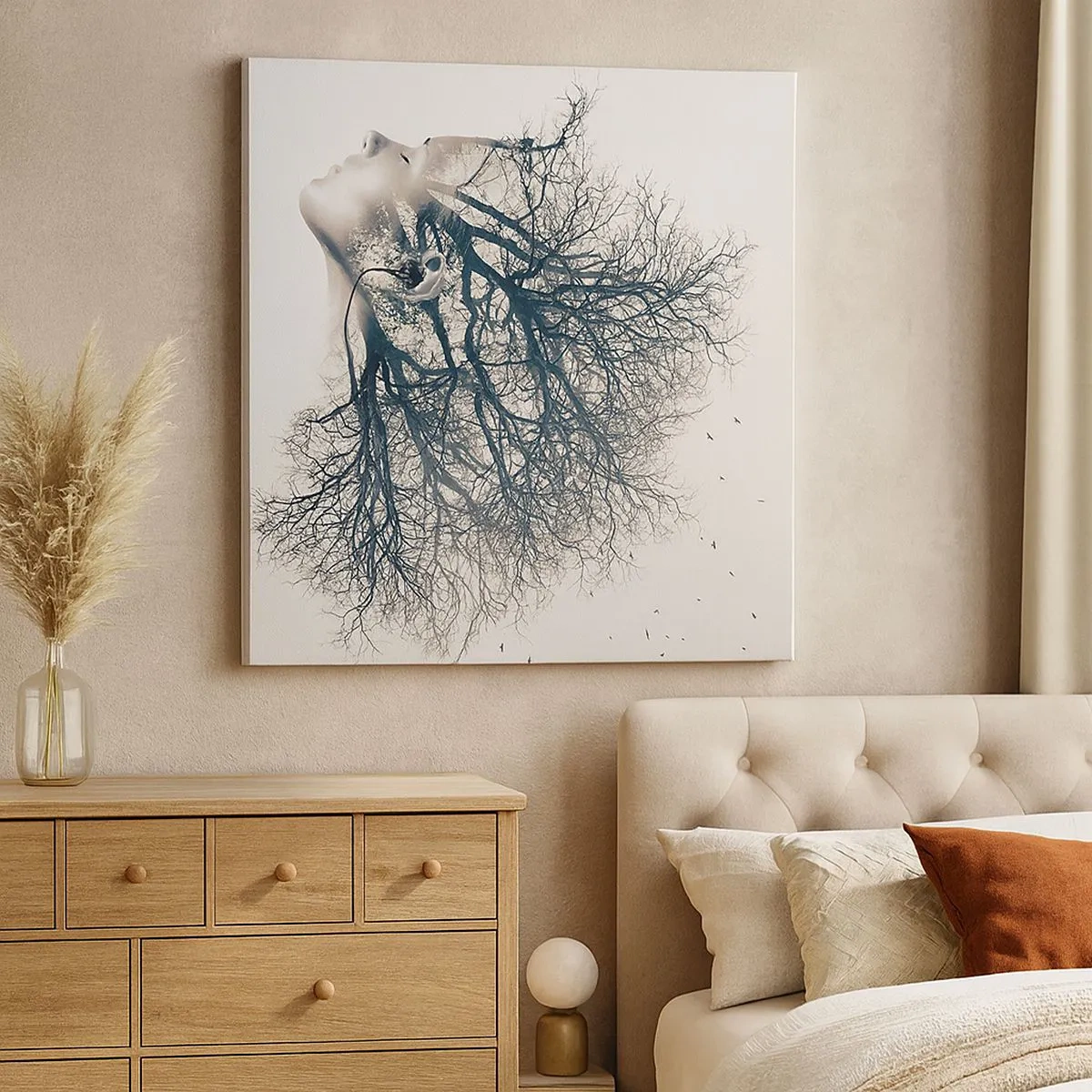 Schilderen op canvas - Luisteren naar het gefluister van bomen - 30x30 cm