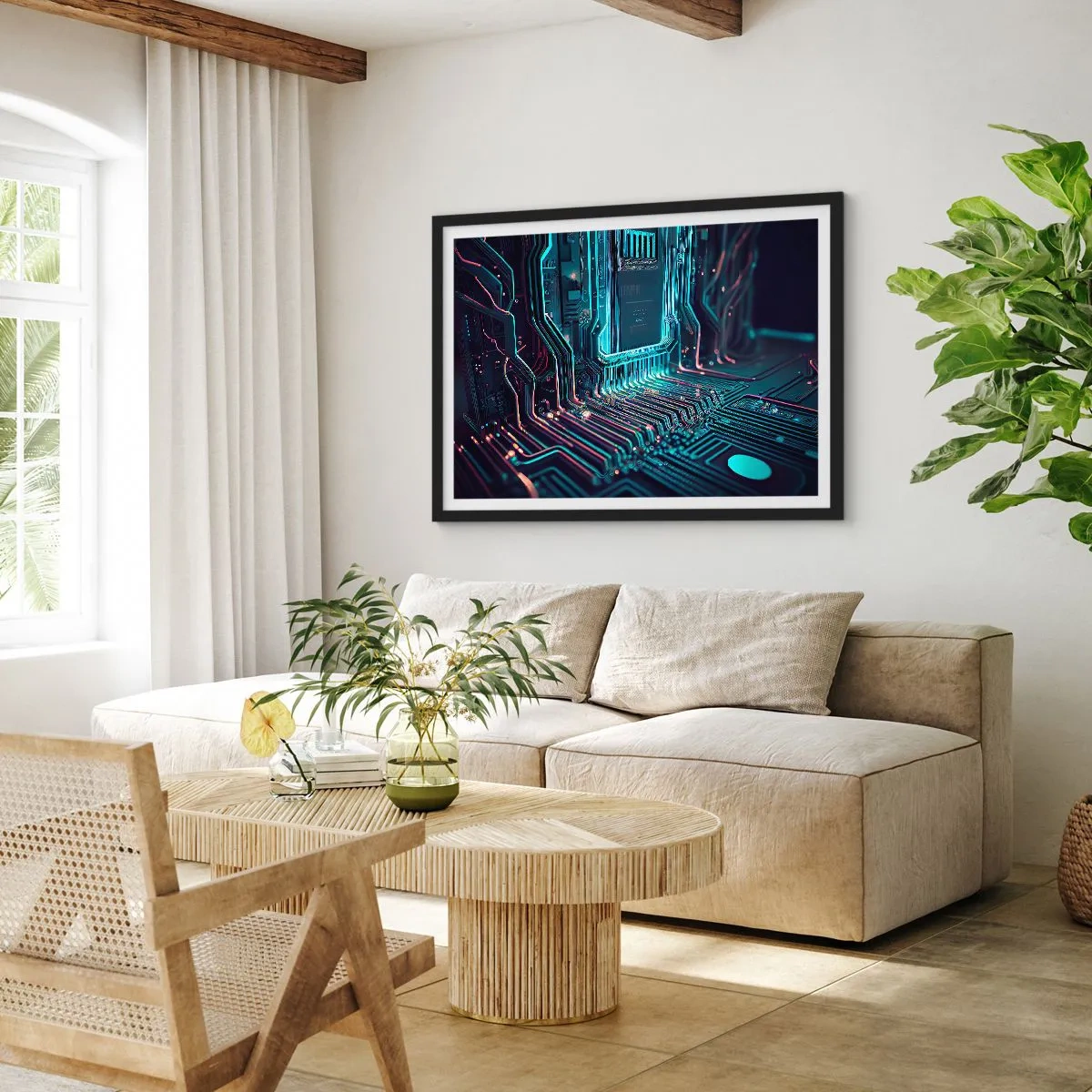 Poster in een zwarte lijst - Ik ben aan het denken… - 70x50 cm