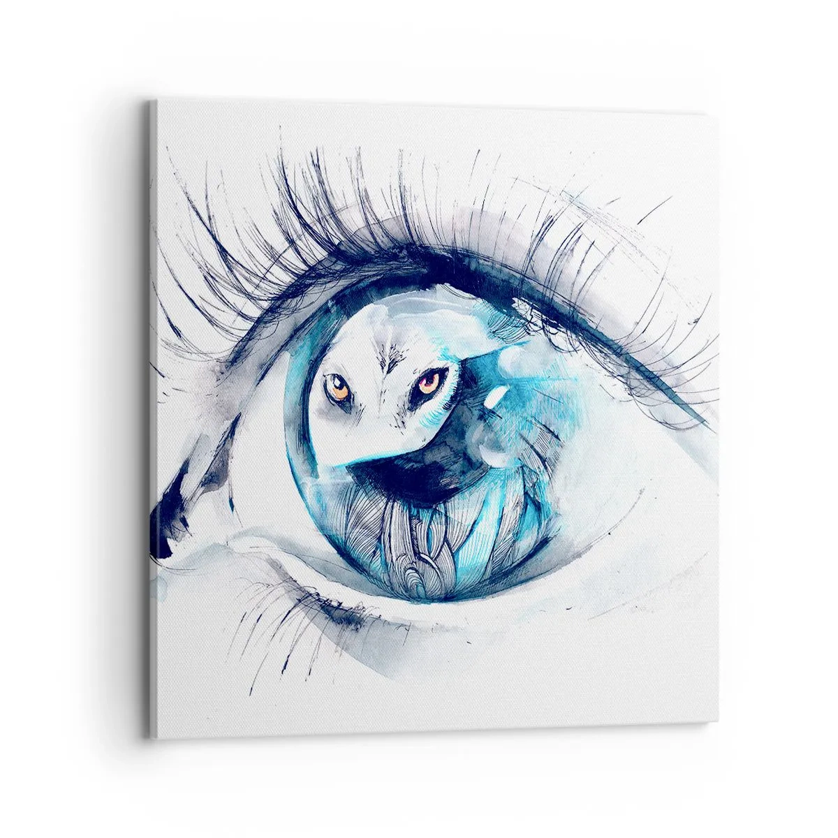 Schilderen op canvas - Oog in oog met wildheid - 70x70 cm