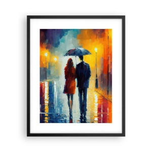 Poster in een zwarte lijst - Samen – een kleurrijke nacht - 40x50 cm