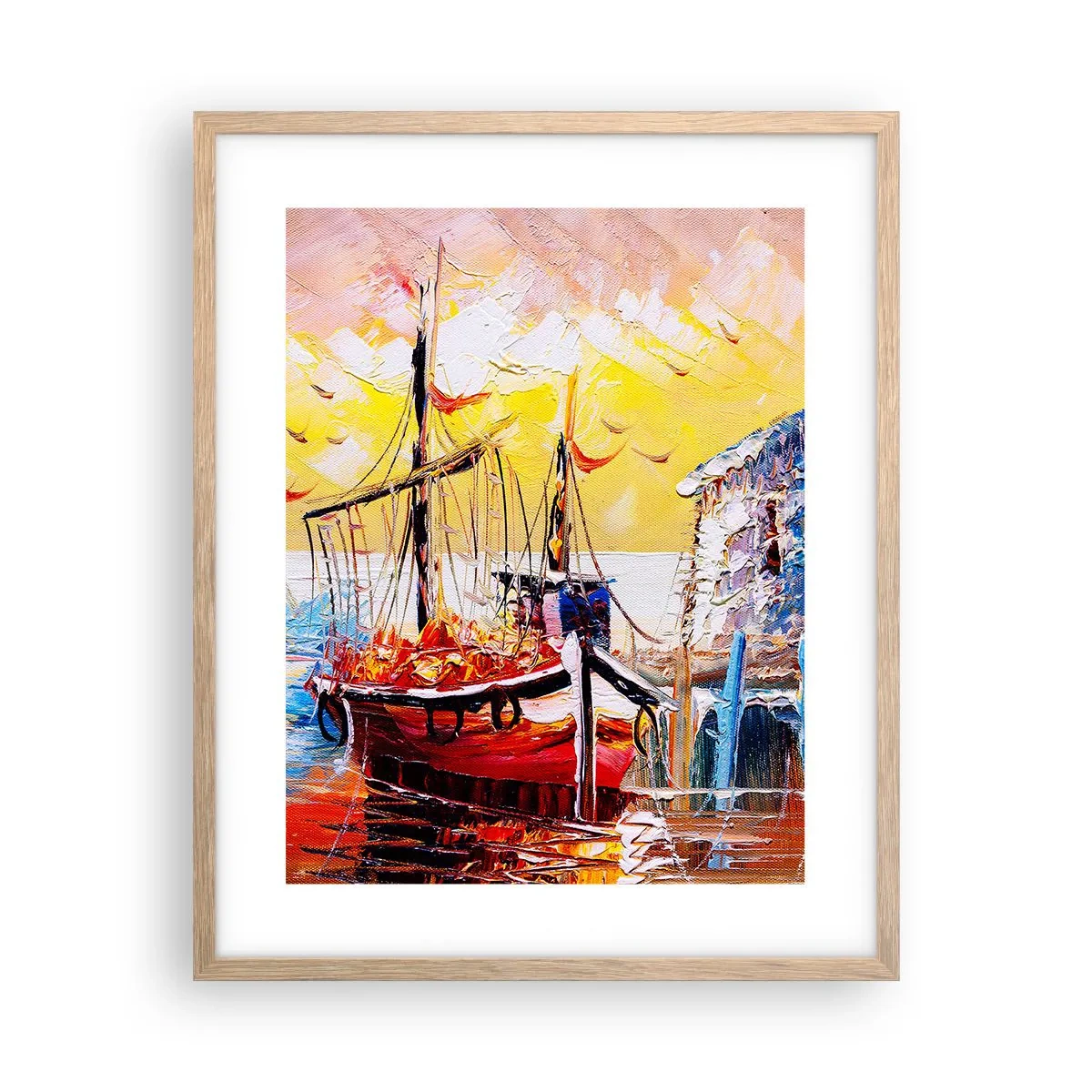 Een poster in een licht eiken lijst - Gelukkige terugkeer - 40x50 cm