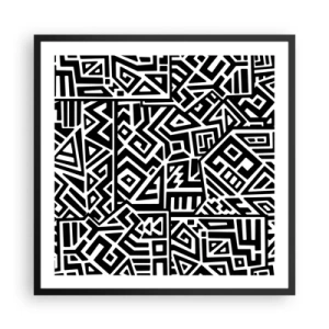 Poster in een zwarte lijst - Pre-Columbiaanse compositie - 60x60 cm
