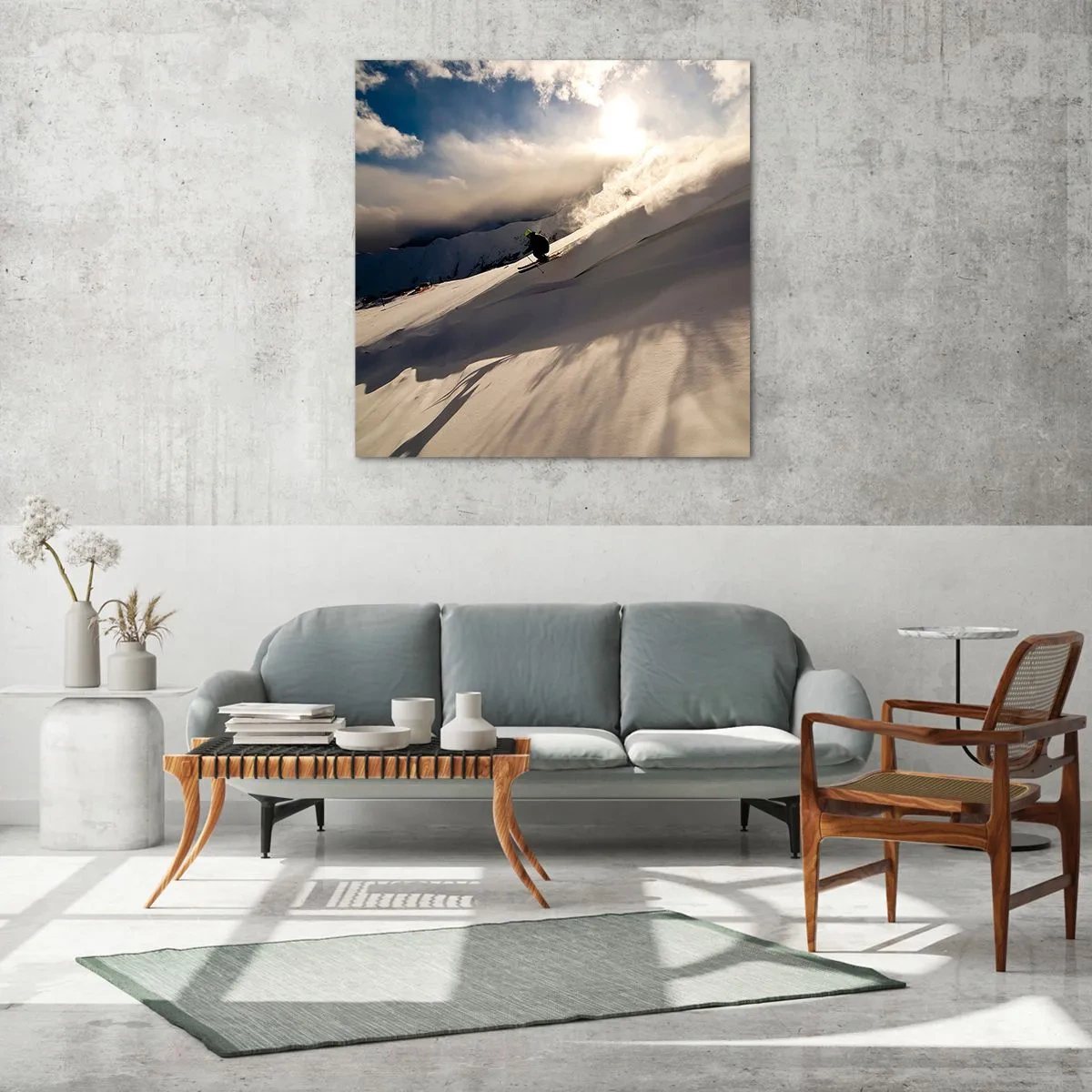 Schilderen op glas - Berguitdaging genomen - 40x40 cm