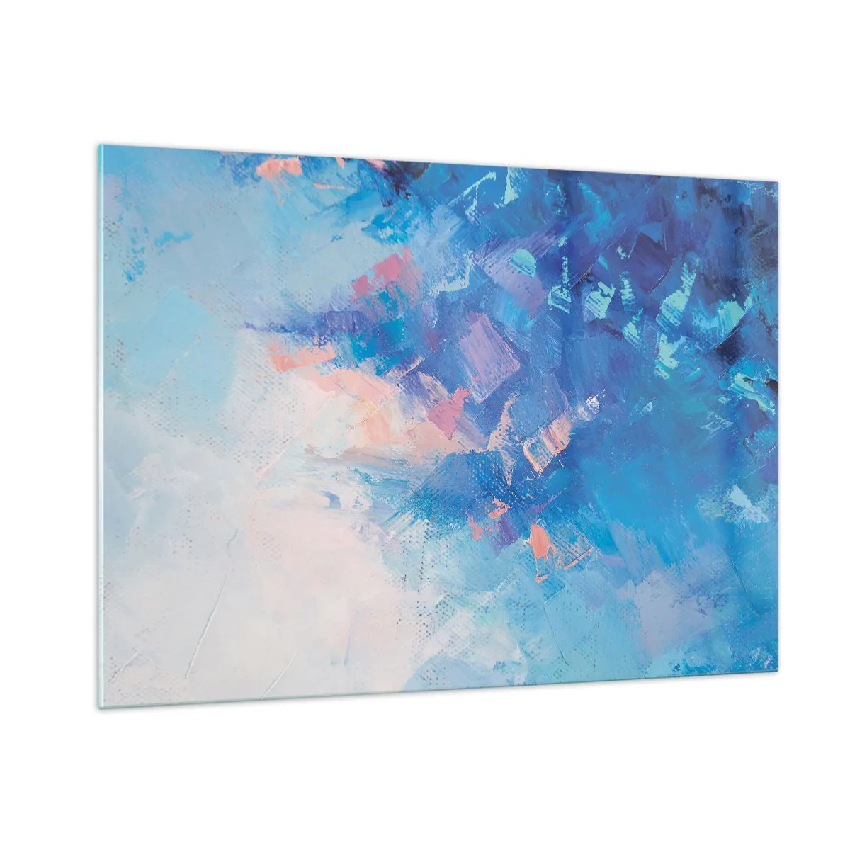 Schilderen op glas - Winter abstractie - 100x70 cm