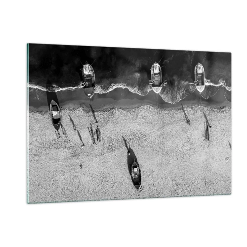 Schilderen op glas - Nog steeds aan de oever… - 120x80 cm