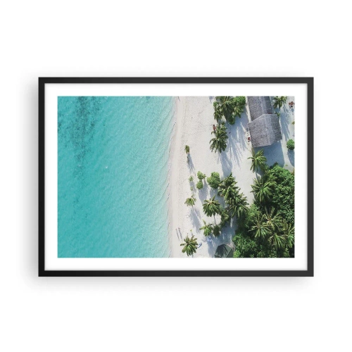 Poster in een zwarte lijst - Een vakantie in het paradijs - 70x50 cm