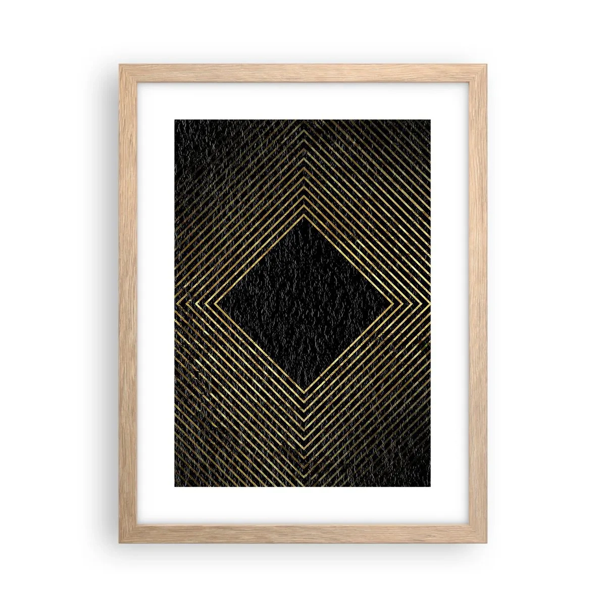Een poster in een licht eiken lijst - Geometrie in glamoureuze stijl - 30x40 cm