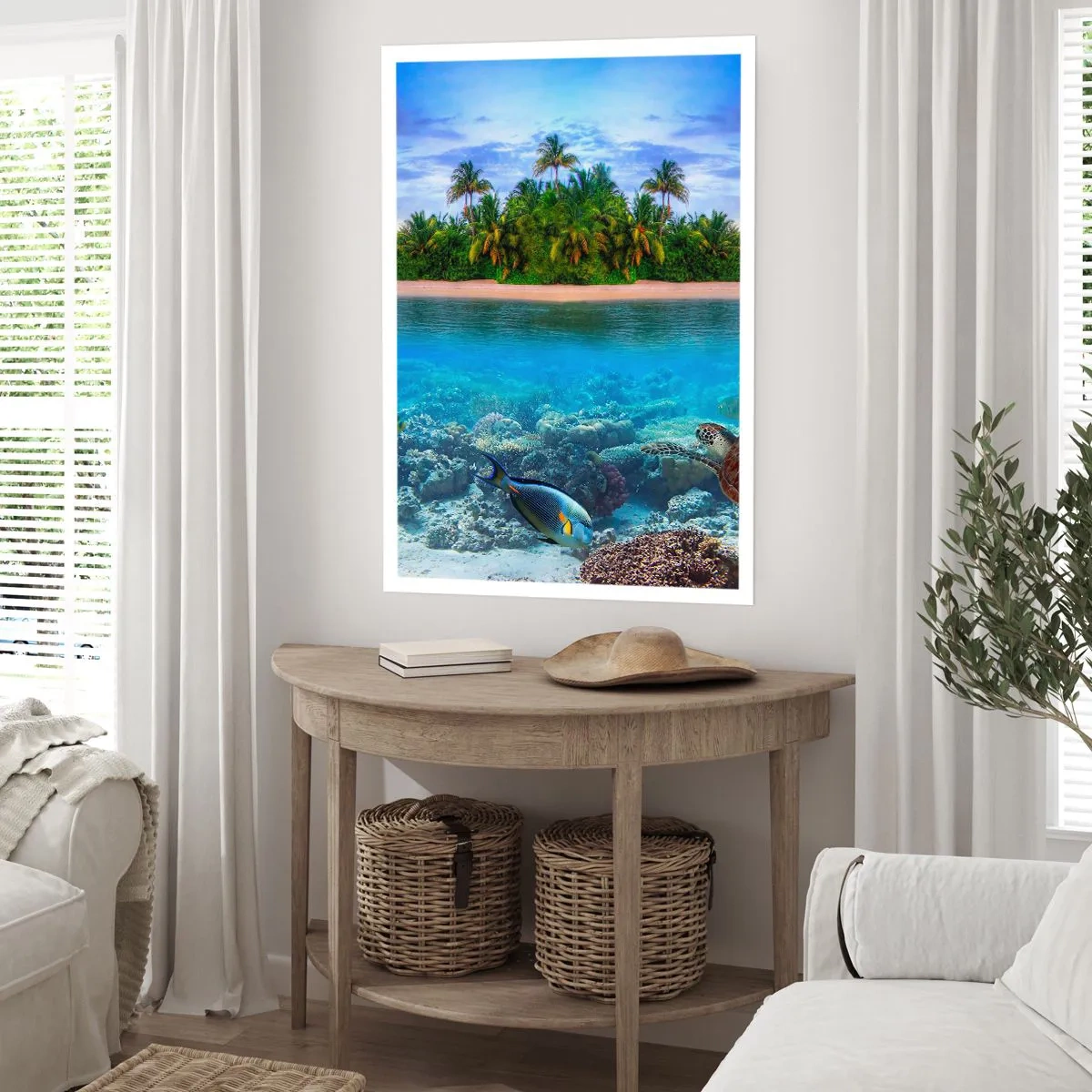 Poster - Hemels eiland nodigt je uit - 61x91 cm