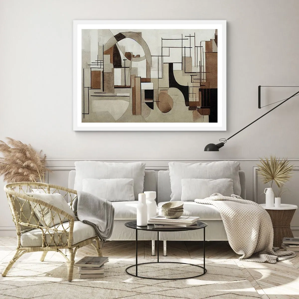 Poster in een witte lijst - Stadslandschap 2.0 - 100x70 cm