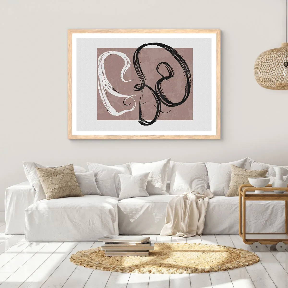 Een poster in een licht eiken lijst - Compositie – de zoektocht naar volheid - 70x50 cm