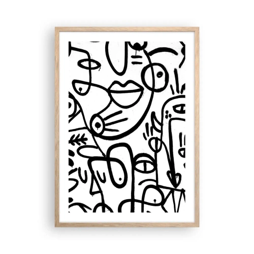 Een poster in een licht eiken lijst - Gezichten en luchtspiegelingen - 50x70 cm