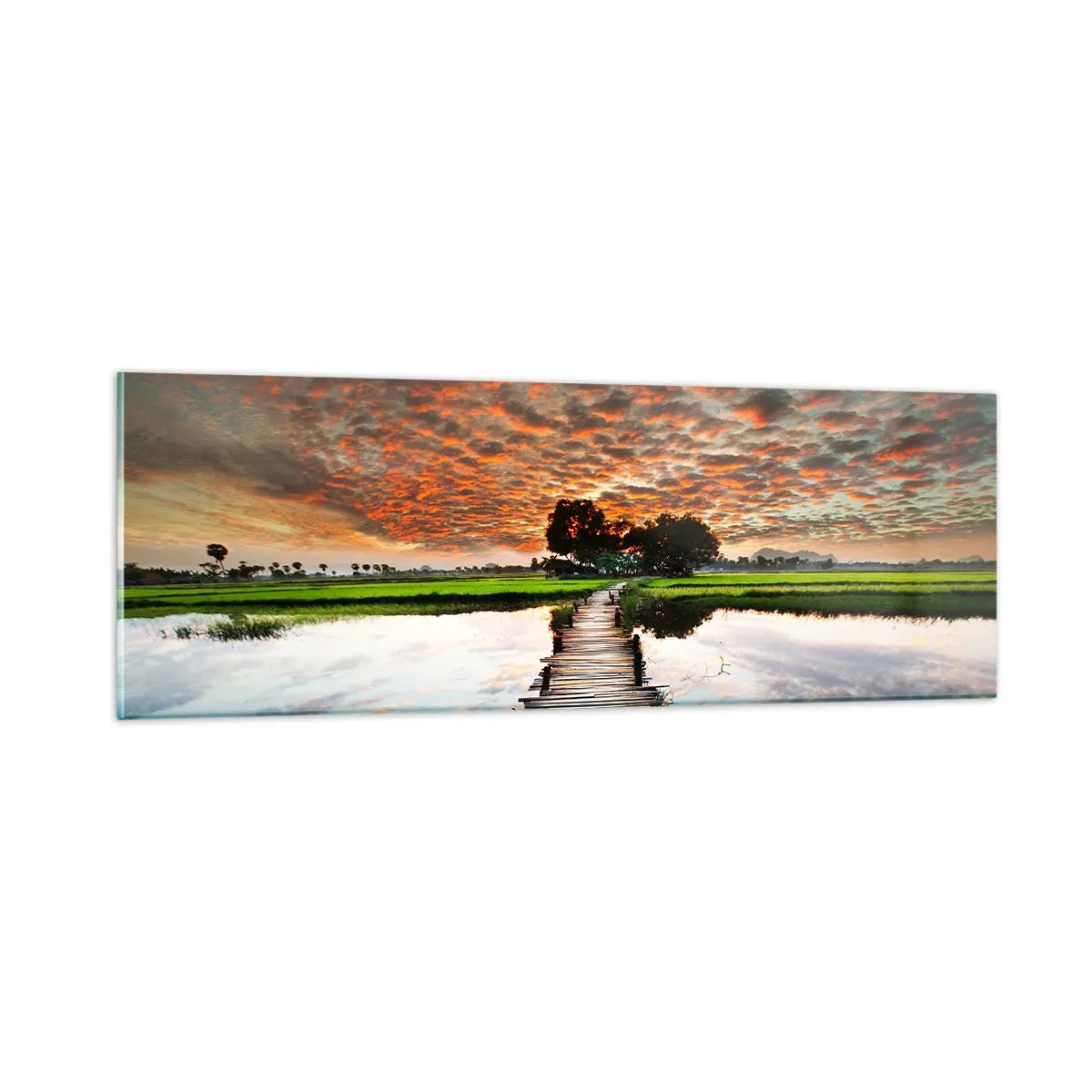Schilderen op glas - Strek je armen - ademen - 90x30 cm