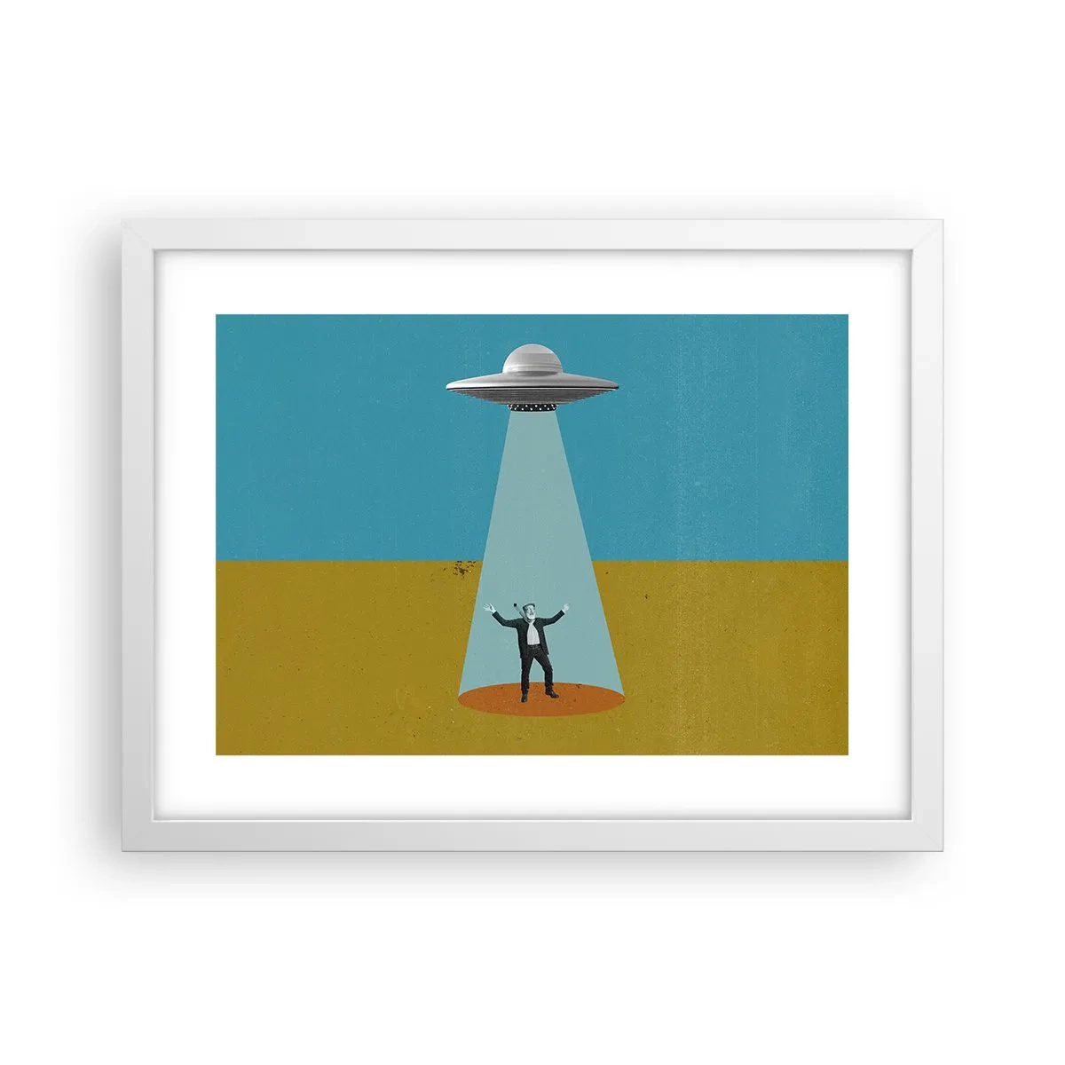 Poster in een witte lijst - Een nauwe ontmoeting - 40x30 cm