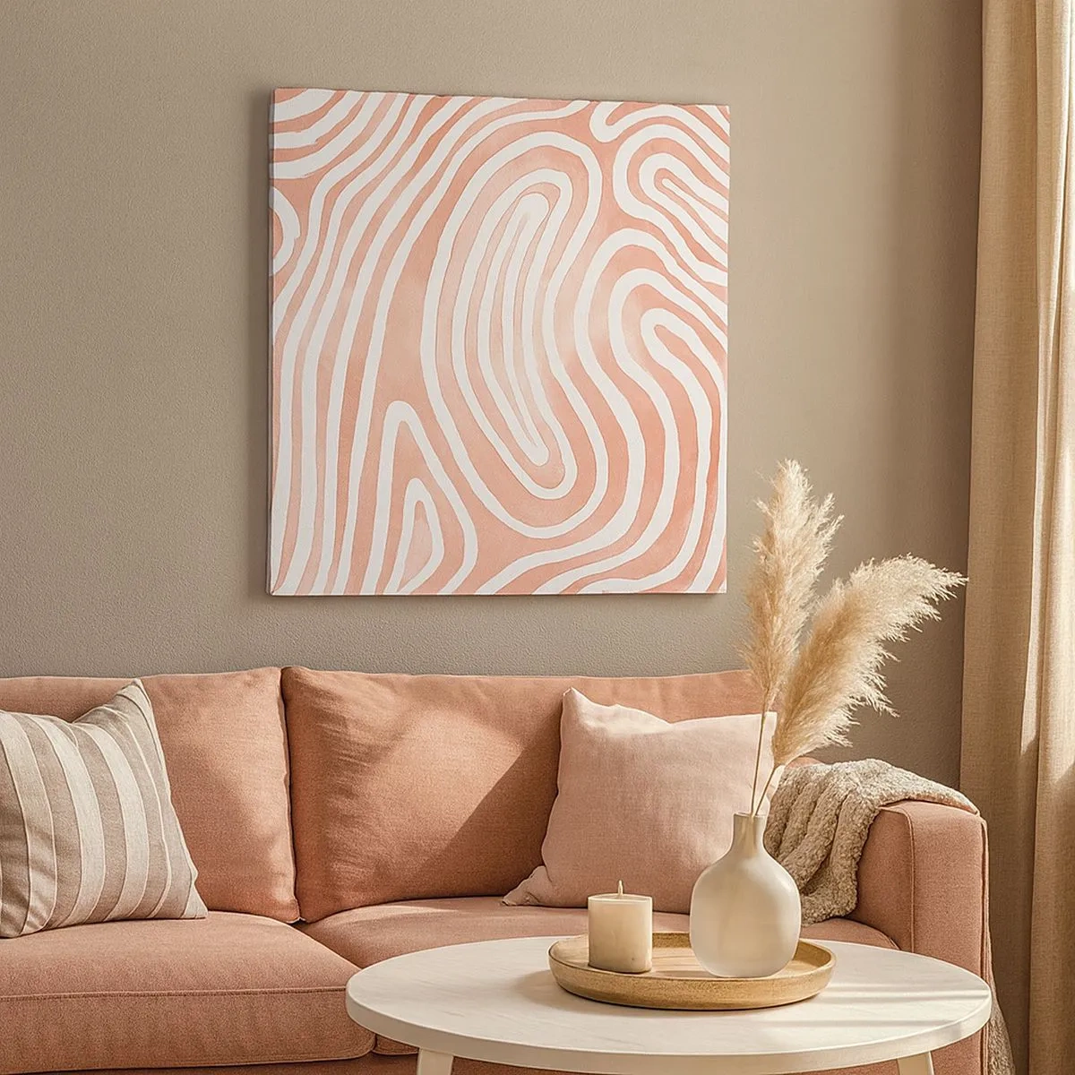 Schilderen op canvas - In het koraallabyrint - 30x30 cm