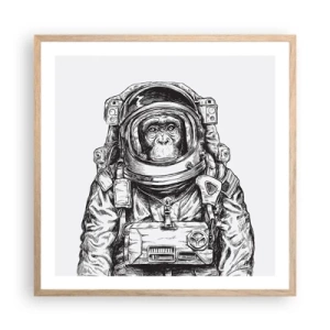 Een poster in een licht eiken lijst - Alternatieve evolutie - 60x60 cm