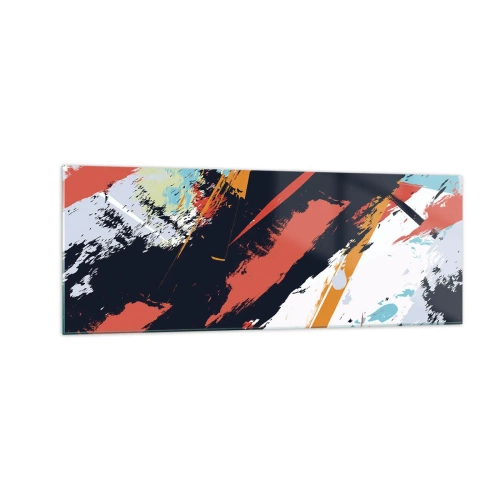 Schilderen op glas - Dynamische compositie - 140x50 cm