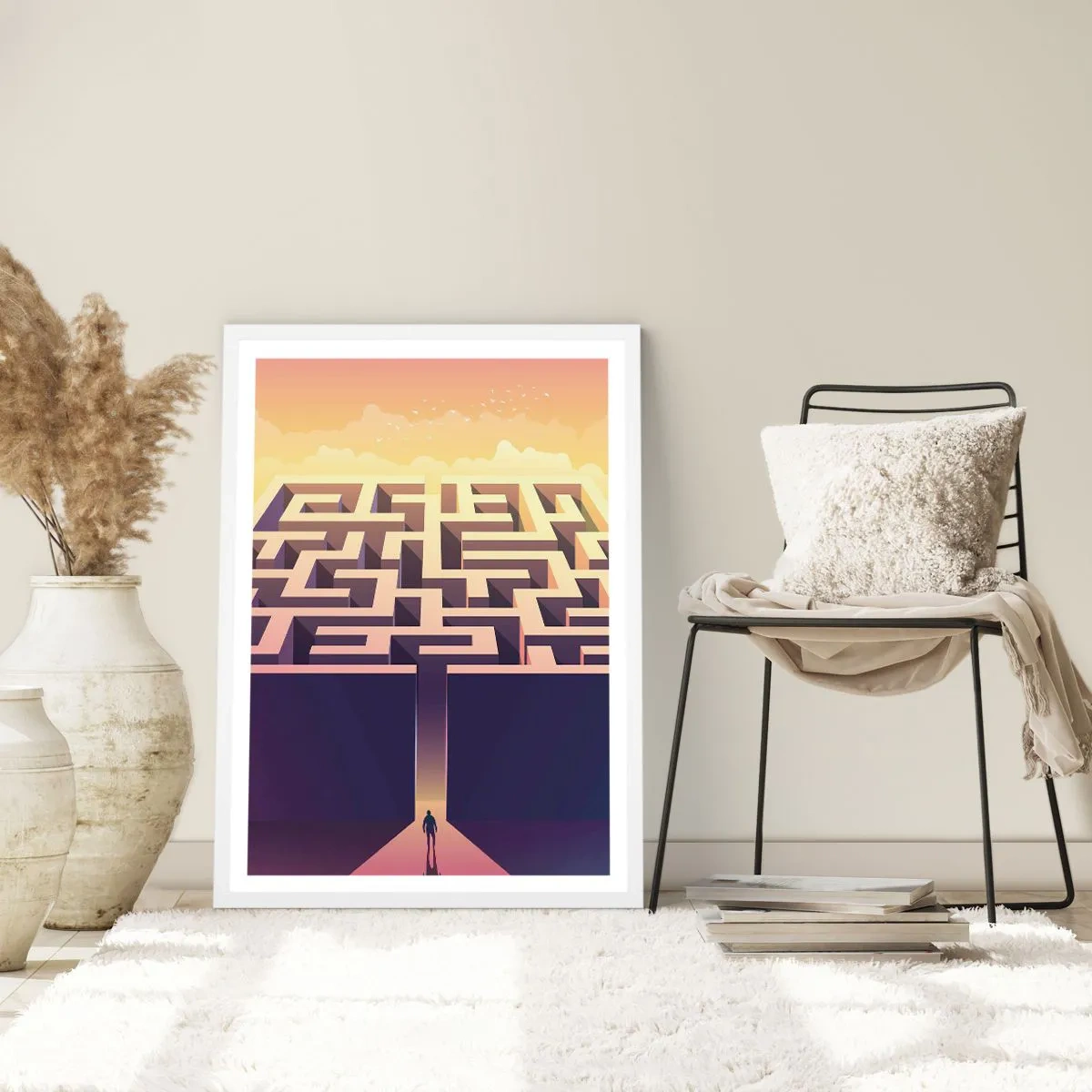 Poster in een witte lijst - Beslissingstijd - 70x100 cm