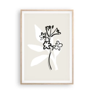 Een poster in een licht eiken lijst - Schets voor het herbarium - 70x100 cm