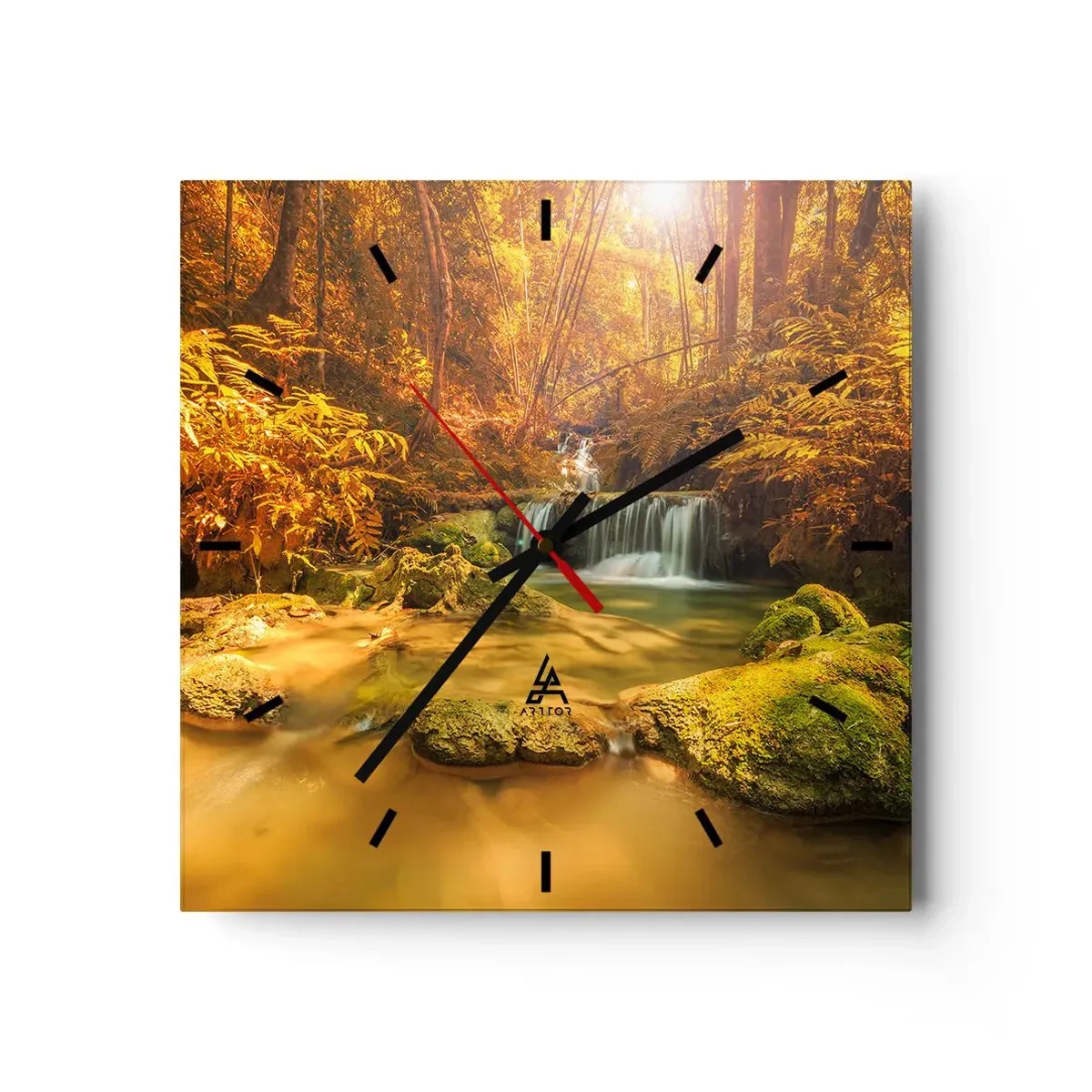 Wandklok - Klok - Boscascade in goud - 30x30 cm