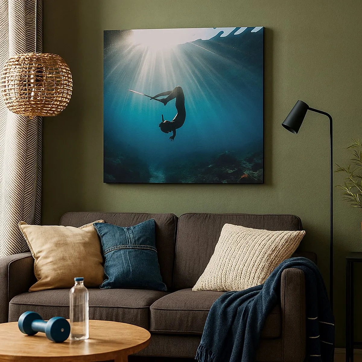 Schilderen op canvas - onderwaterdans - 30x30 cm