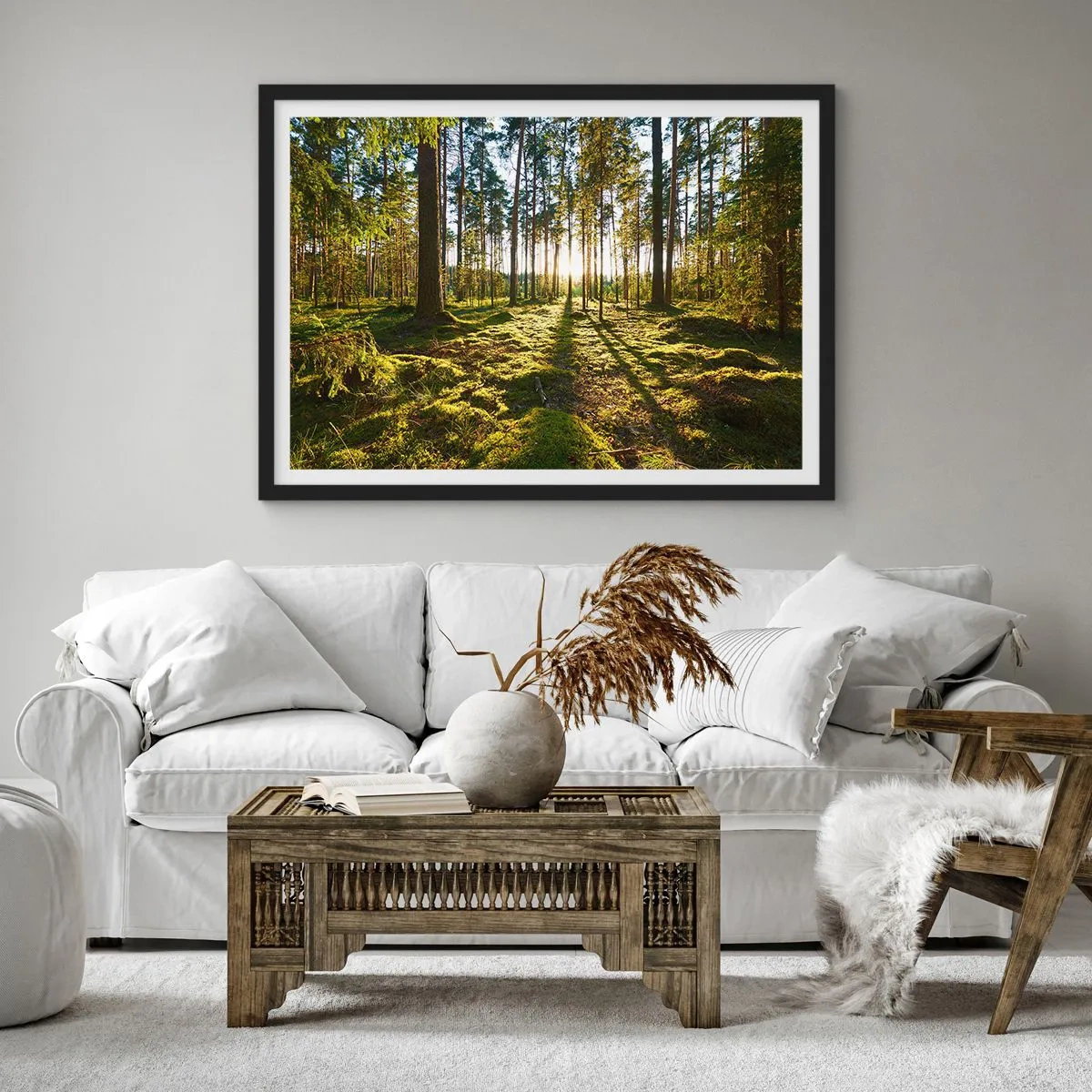 Poster in een zwarte lijst - … Achter de zeven bossen - 100x70 cm