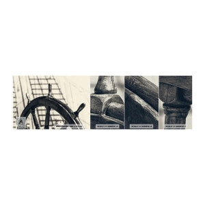 Fotobehang Monster Premium Canvas - Zeeverhalen - Nautisch, het zeilen, Stuur - 100x30 cm