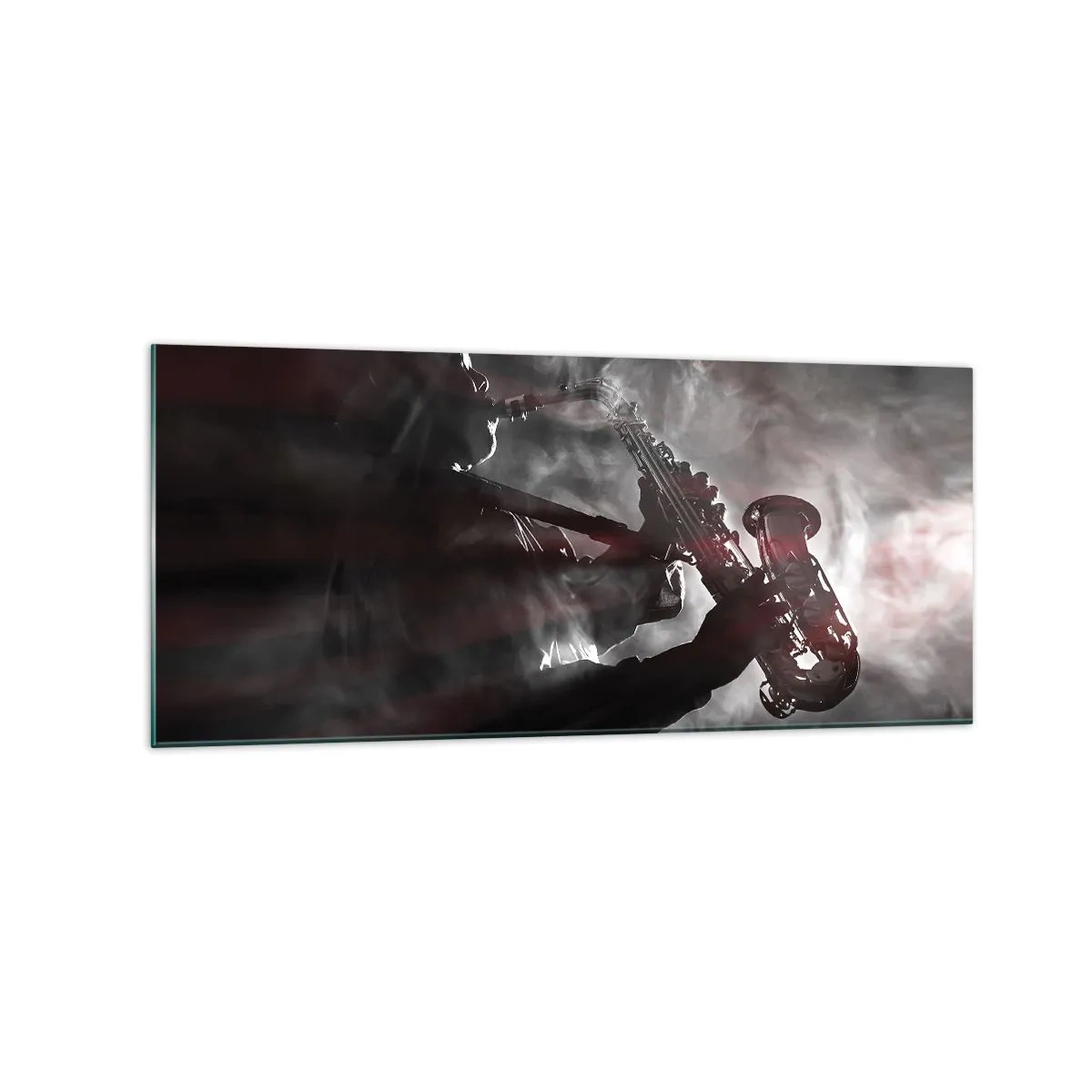 Schilderen op glas - In de dampen van jazz - 120x50 cm