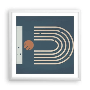 Poster in een witte lijst - Geometrie op de granaatappel - 50x50 cm