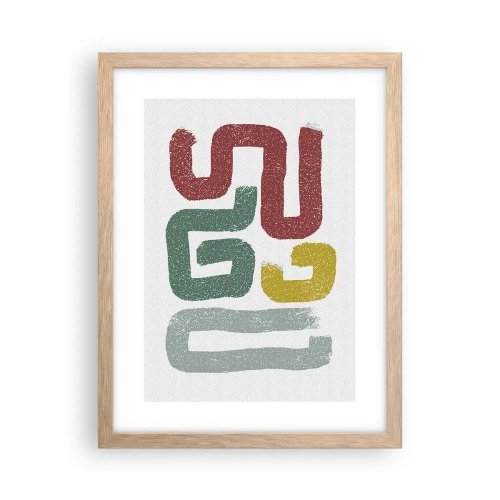 Een poster in een licht eiken lijst - In een onbekende taal - 30x40 cm