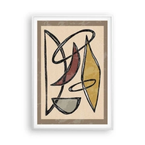 Poster in een witte lijst - Compositie – bogen en ovalen - 70x100 cm
