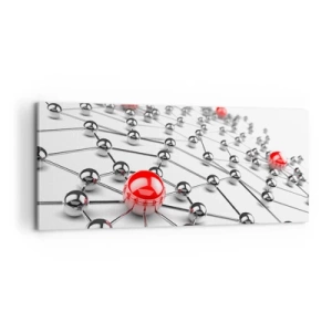 Schilderen op canvas - Zilverachtig web - 100x40 cm