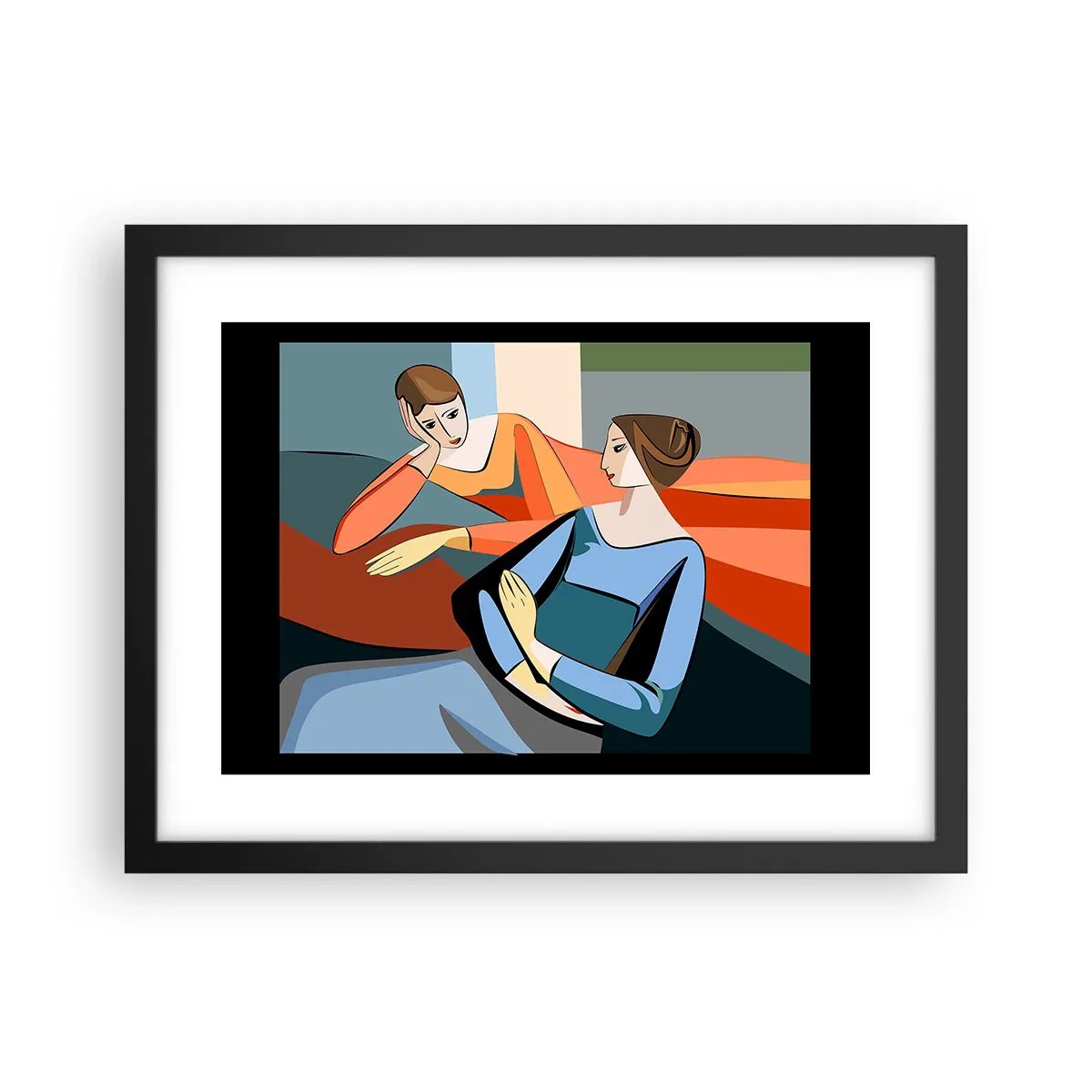 Poster in een zwarte lijst - Een moment van vertrouwen - 40x30 cm