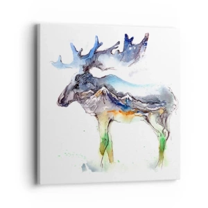 Schilderen op canvas - De held van een winters verhaal - 40x40 cm