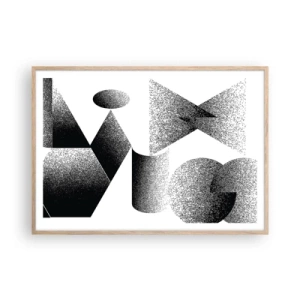 Een poster in een licht eiken lijst - Hoeken en ovalen - 100x70 cm