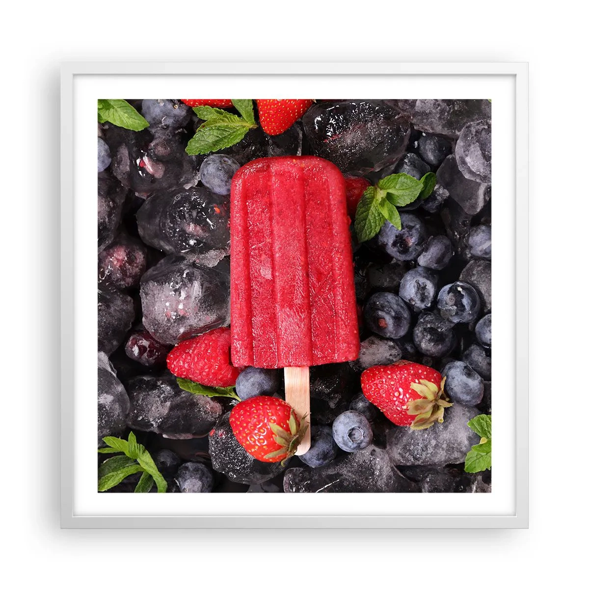 Poster in een witte lijst - De smaak van hete zomer - 60x60 cm