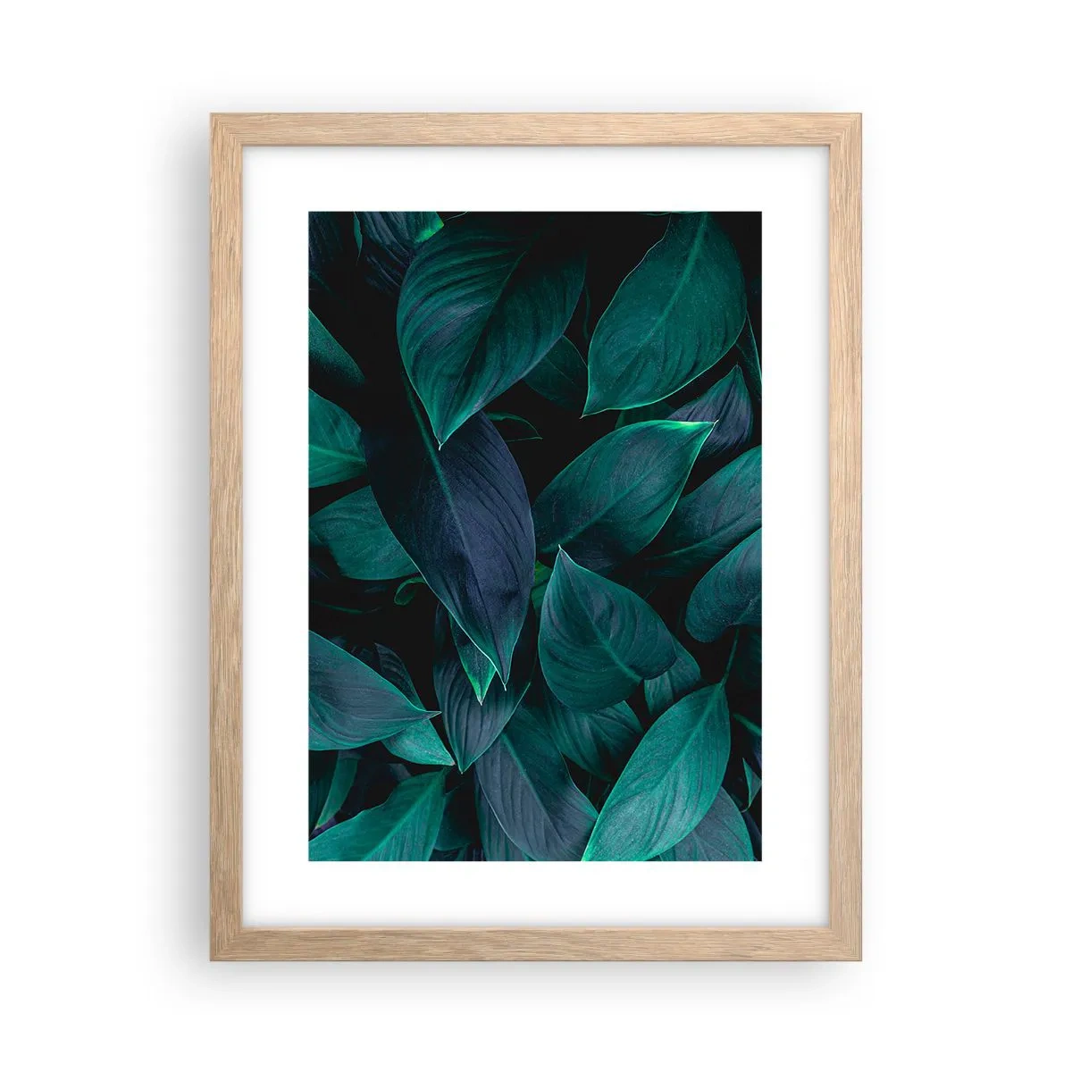 Een poster in een licht eiken lijst - Groen op zichzelf - 30x40 cm