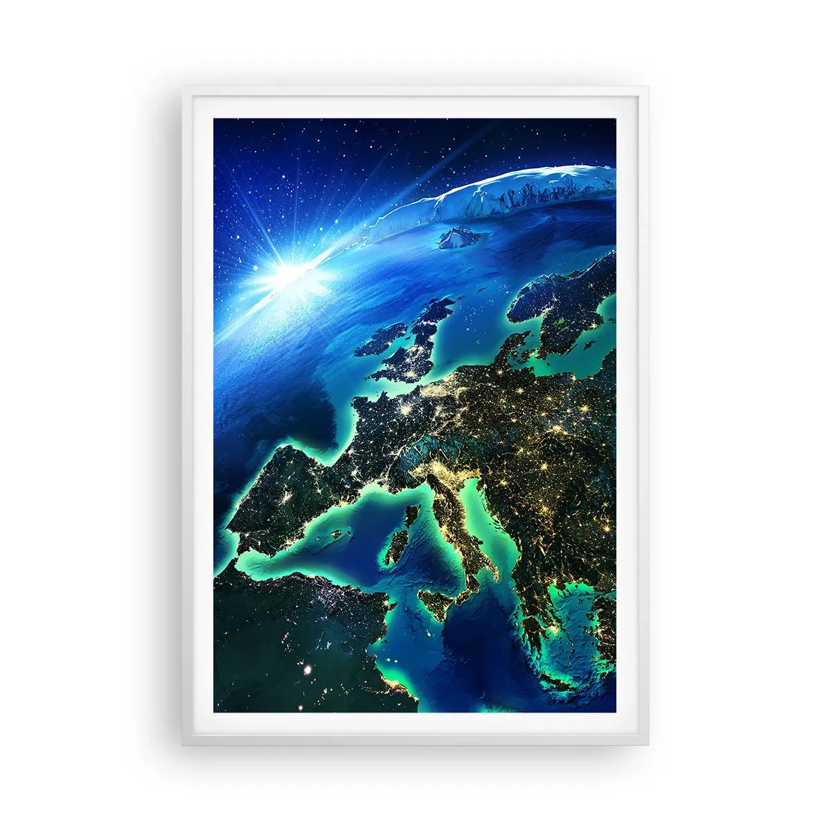 Poster in een witte lijst - Sprankelend Europa - 70x100 cm