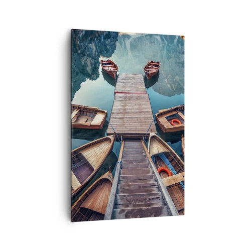 Schilderen op canvas - Ik wacht bij de jachthaven - 80x120 cm