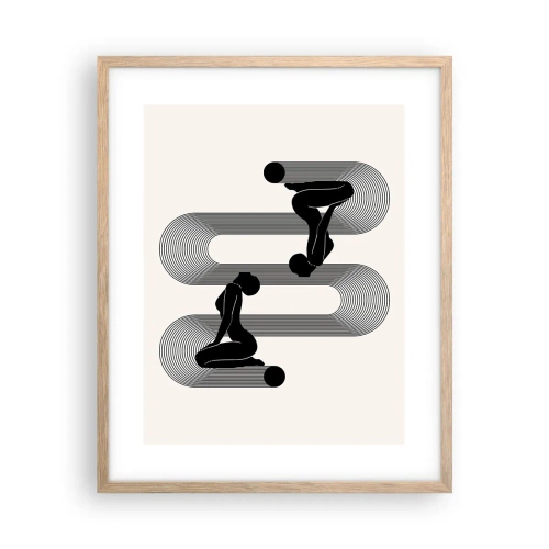 Een poster in een licht eiken lijst - Sensuele symmetrie - 40x50 cm