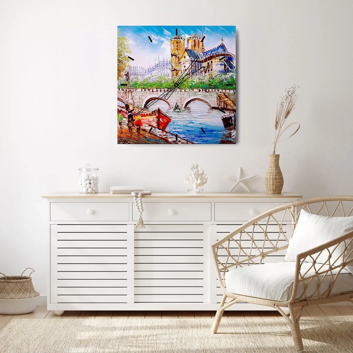 Wandklok - Klok - Hun tijd gaat nooit voorbij - 40x40 cm