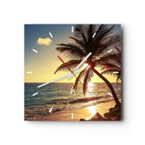 Wandklok - Klok - Zomer onder de palmbomen - 40x40 cm