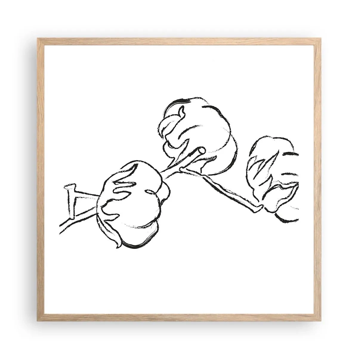 Een poster in een licht eiken lijst - Katoen dons - 60x60 cm
