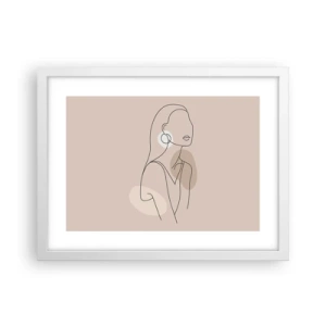 Poster in een witte lijst - meisjesachtig icoon - 40x30 cm