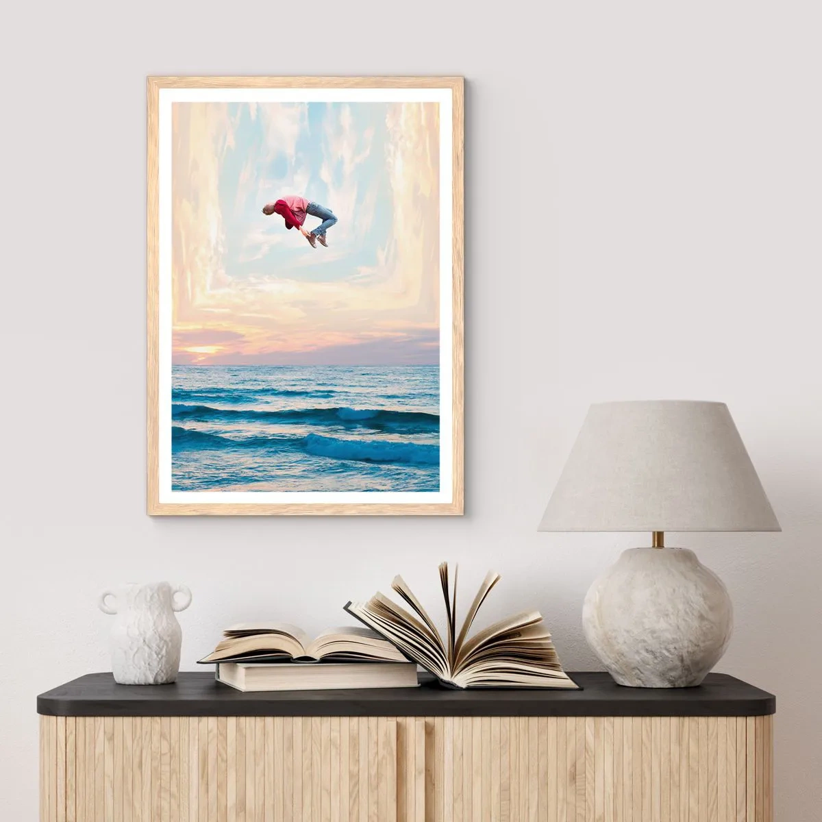 Een poster in een licht eiken lijst - Naar een andere dimensie - 50x70 cm