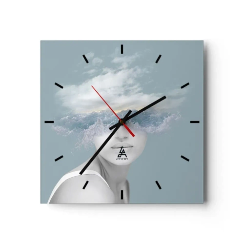 Wandklok - Klok - Met hoofd in de wolken - 30x30 cm