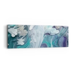 Schilderen op canvas - Stromingen van hemelsblauw - 90x30 cm