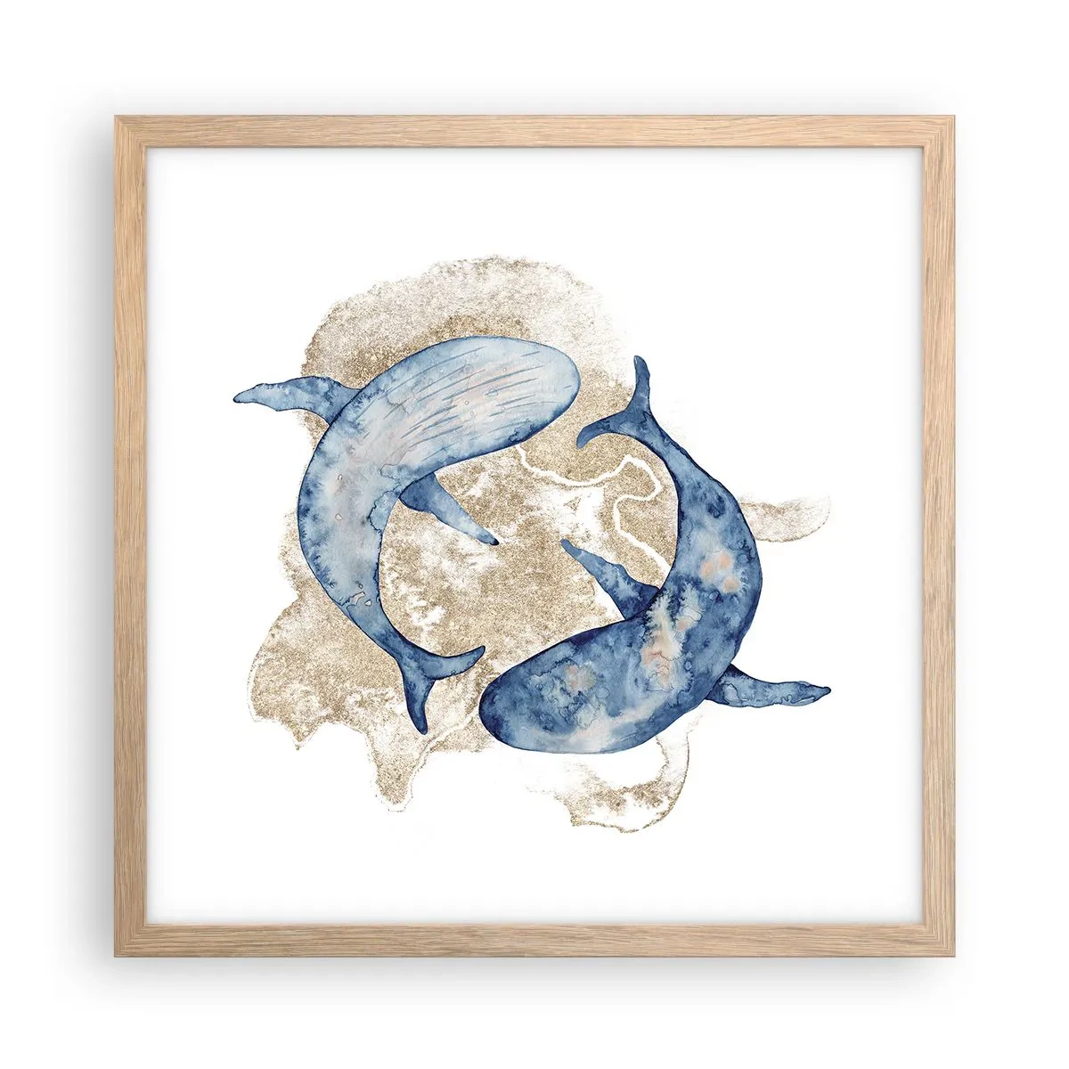 Een poster in een licht eiken lijst - Vriendschap of liefde? - 40x40 cm